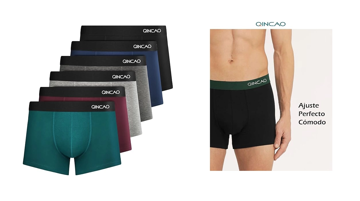 Chollazo Pack x6 Calzoncillos bóxer Qincao de algodón por solo 21,27€ en tallas hasta la 4XL ¡3,55€ cada uno!