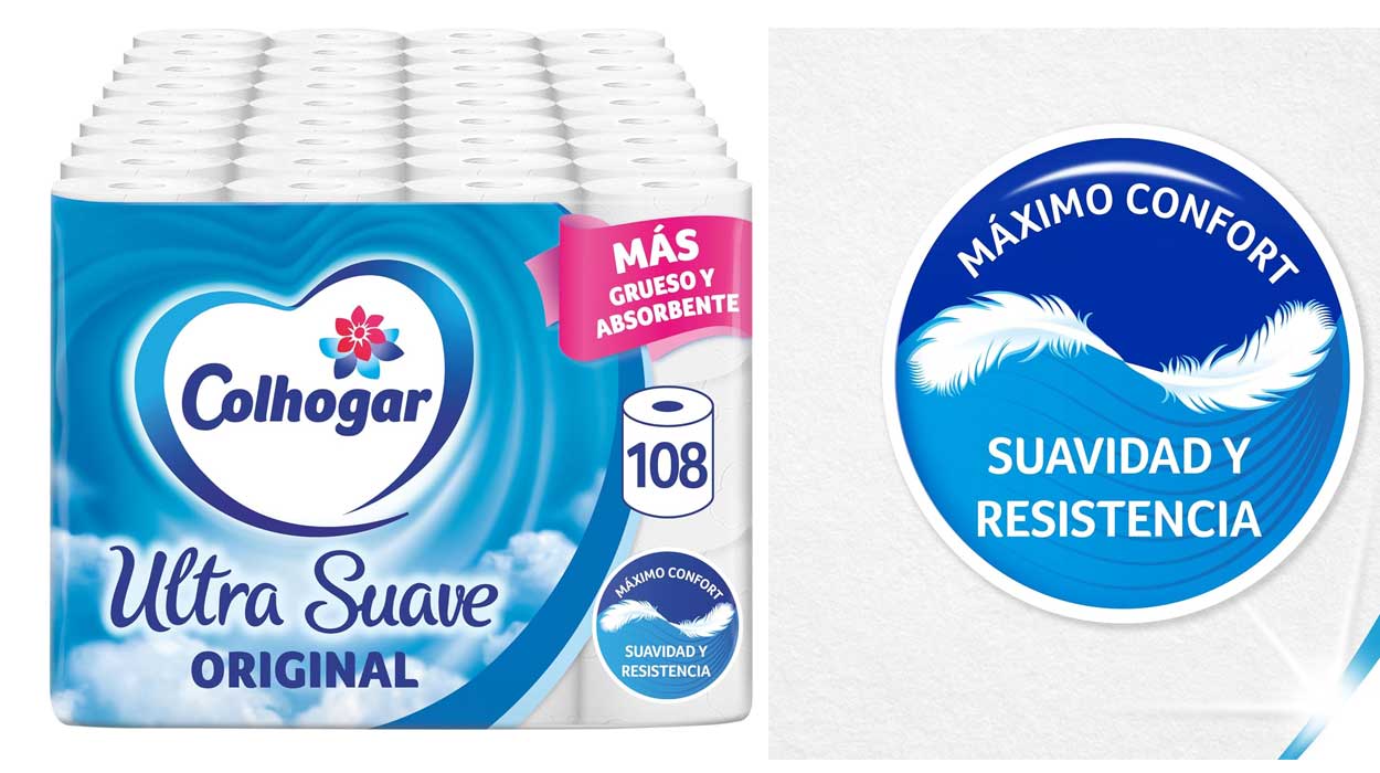 Chollo Pack de 108 rollos de papel higiénico Colhogar Ultra Suave por sólo 14,86€ con cupón (-50%)