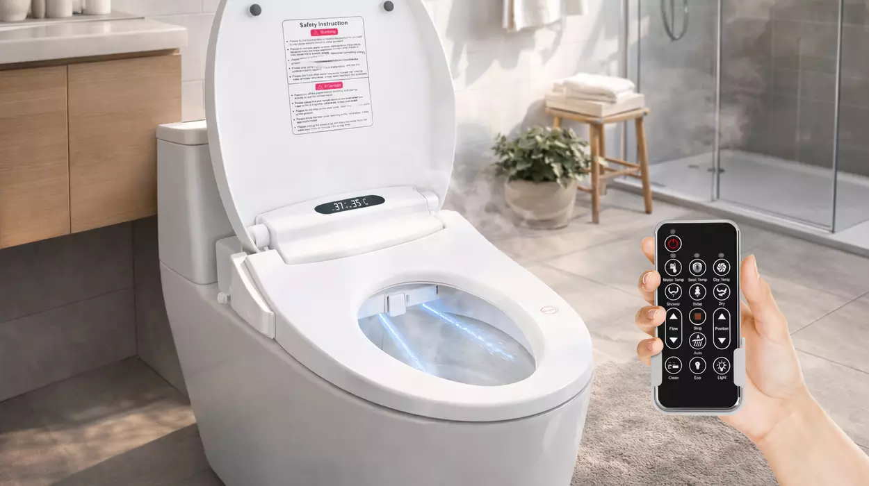 Actualiza el WC de casa a nivel Japón con este asiento de inodoro inteligente con bidé eléctrico y control remoto por 103,99€ con cupón (-62%)