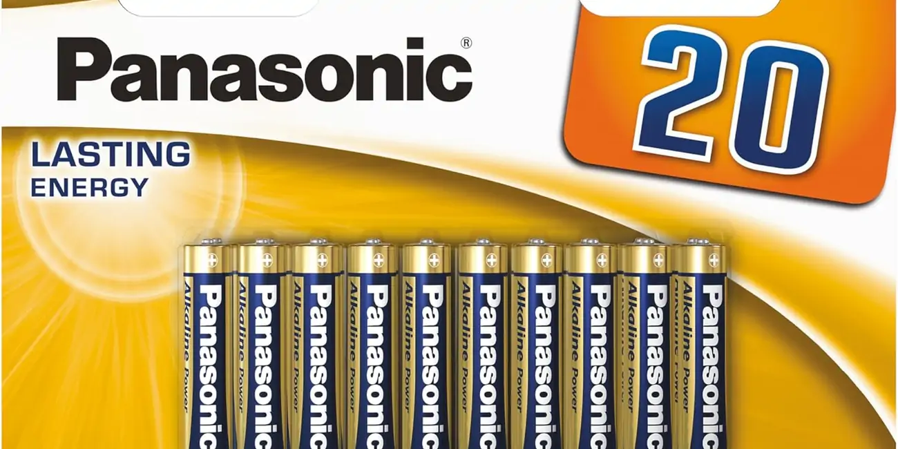 Chollo 20 pilas Panasonic AAA Alcalinas de 1,5V LR03 por sólo 6,59€ (40% de descuento)