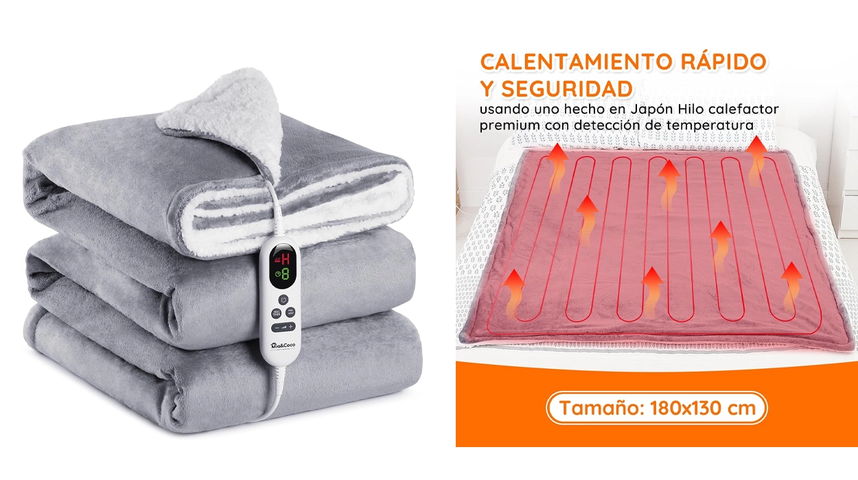 ¿Pasas frío en el sofá? Esta manta eléctrica gigante con 10 niveles de calor te encantará, y tiene un 32% de descuento en Amazon
