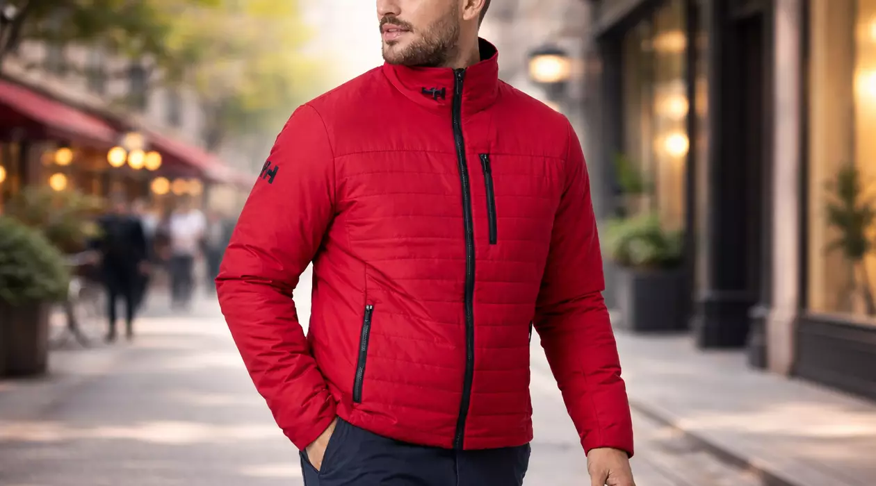 Chollo Chaqueta Helly Hansen Crew Aislante 2.0 roja para hombre por sólo 95,95€ con envío gratis (47% de descuento)