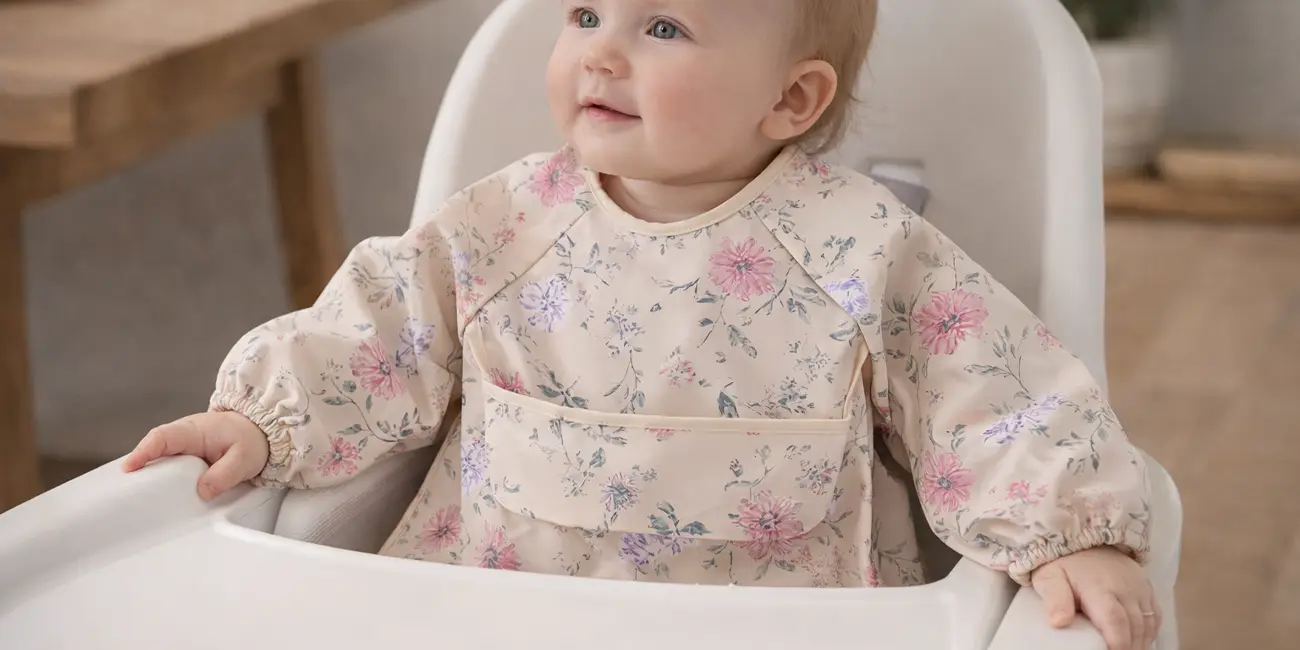 Chollo Babero infantil impermeable con mangas y bolsillo por sólo 3,22€ (-54%)