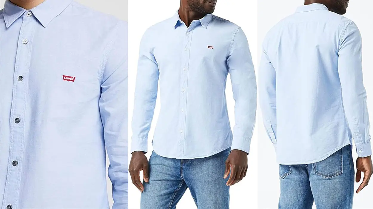 Chollo Camisa Levi’s Battery Housemark slim azul claro para hombre por sólo 27,99€ (-53%)