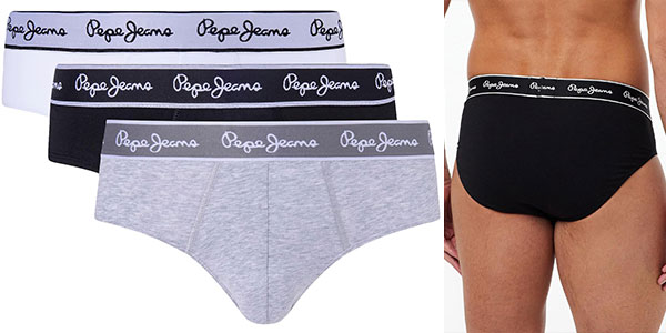 Chollo Pack x3 Calzoncillos Pepe Jeans Briefs para hombre por sólo 15,95€ (-45%)