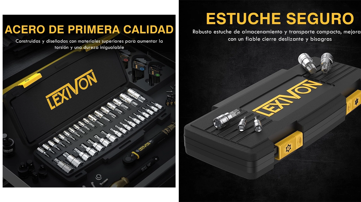 l maletín TORX definitivo: Llévate este juego de llaves de vaso con 34 piezas de acero de aleación S2 a un precio buenísimo