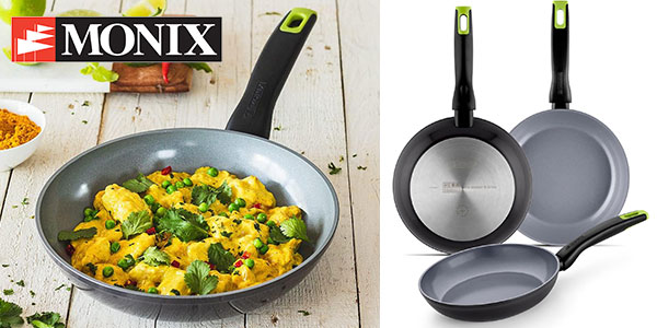 Chollo Set de 3 sartenes Monix Eco Nature de 18, 22 y 26 cm por sólo 33,21€ con cupón y envío gratis (-41%)