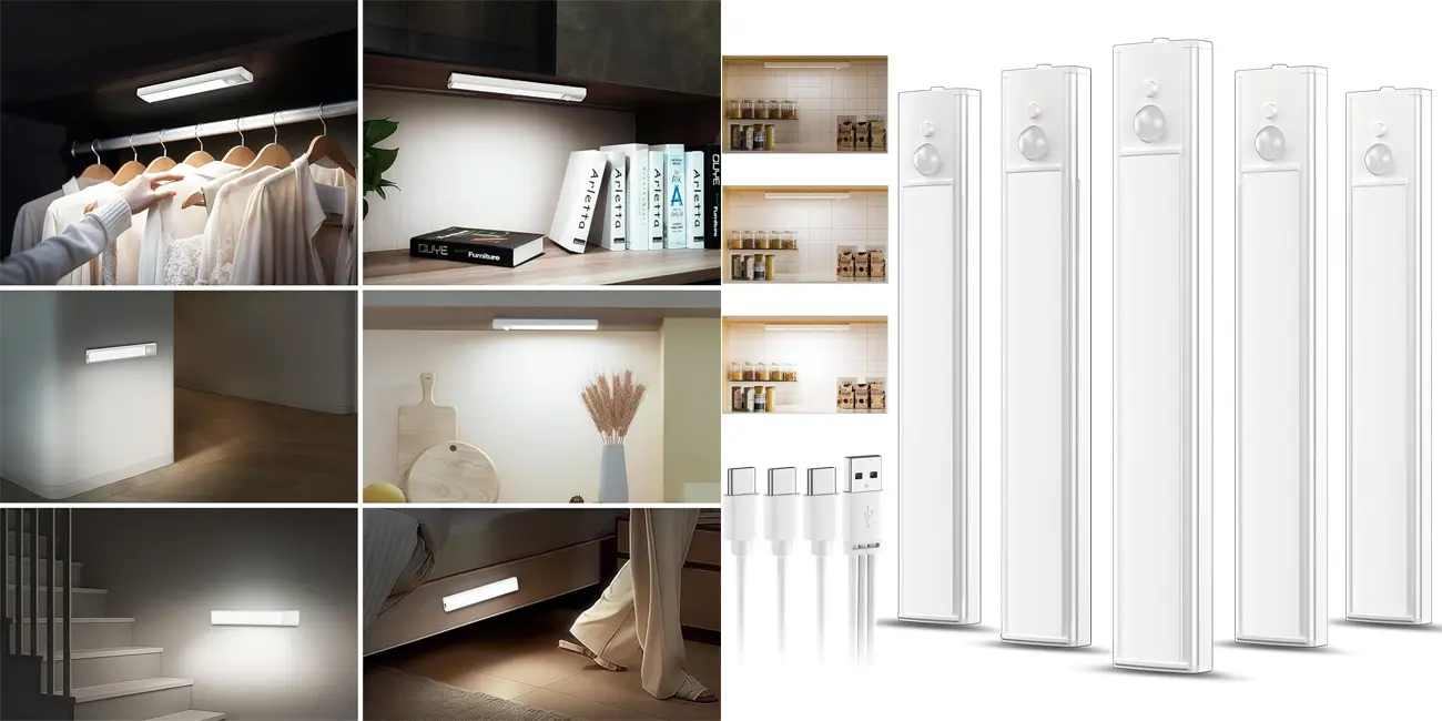 Ilumina tu cocina fácilmente con este kit de 5 luces magnéticas con sensor de movimiento por sólo 4,60€ cada una