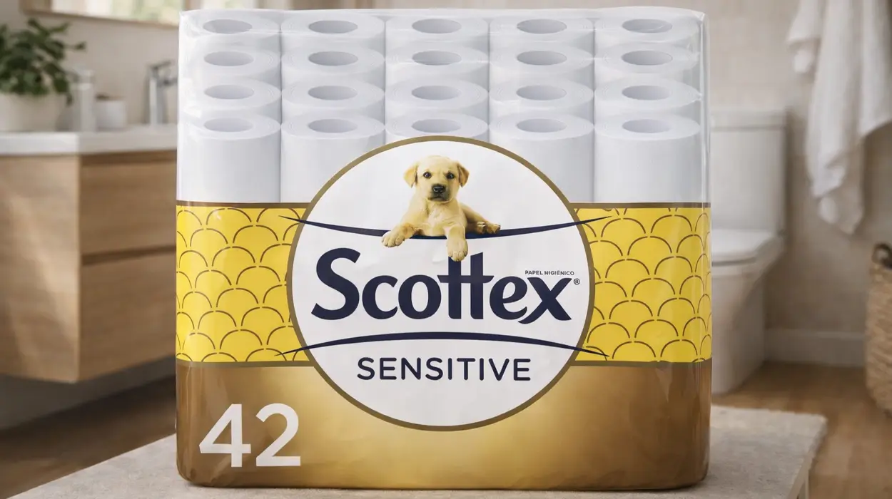 Chollo Pack x42 rollos Papel Higiénico Scottex Sensitive por sólo 14,71€ con envío gratis (-47%) ¡0,35€ la unidad!