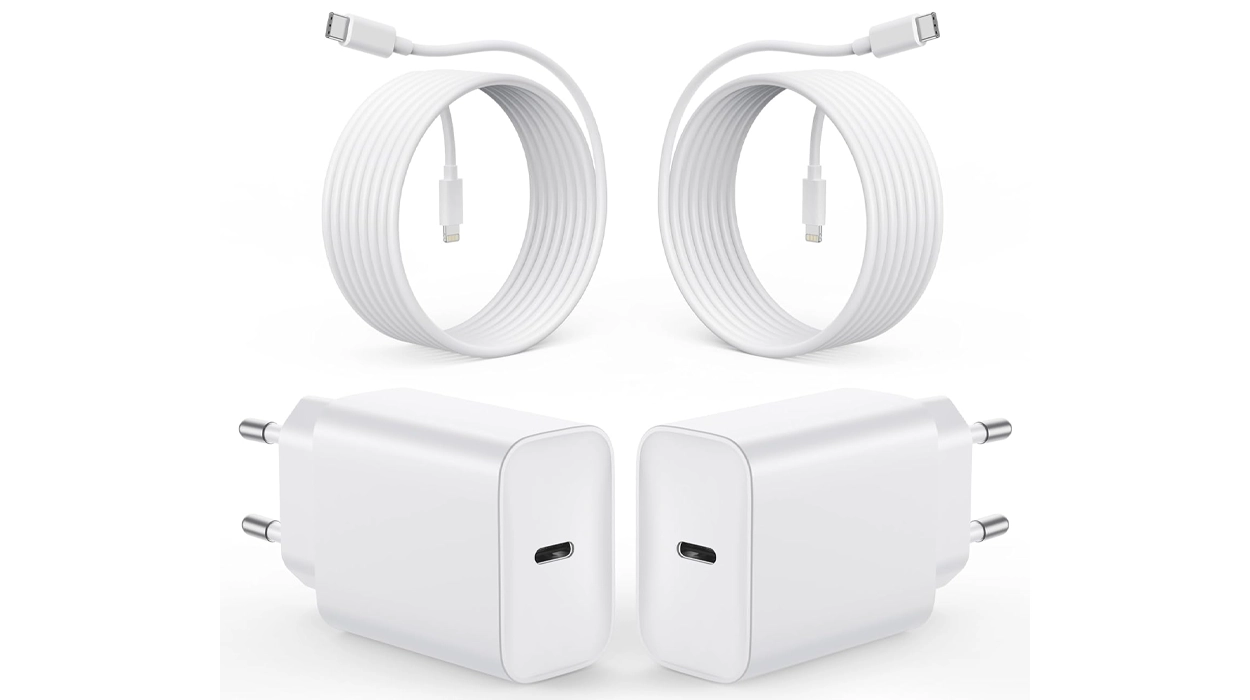 Dispositivos siempre a punto con estos 2 cargadores rápidos de 20W USB-C + 2 cables que puedes cazar hoy por sólo 9,47€