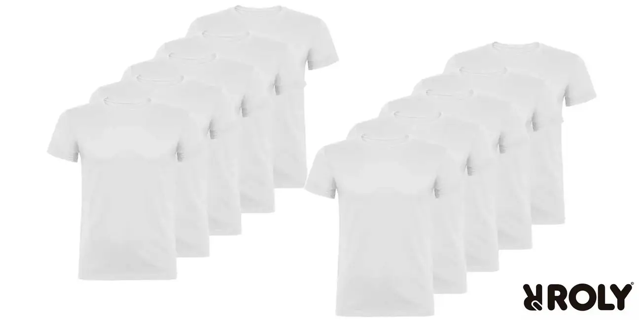 Chollo Pack x10 camisetas Roly de manga corta unisex desde sólo 15,70€ con cupón y envío gratis (-40%)