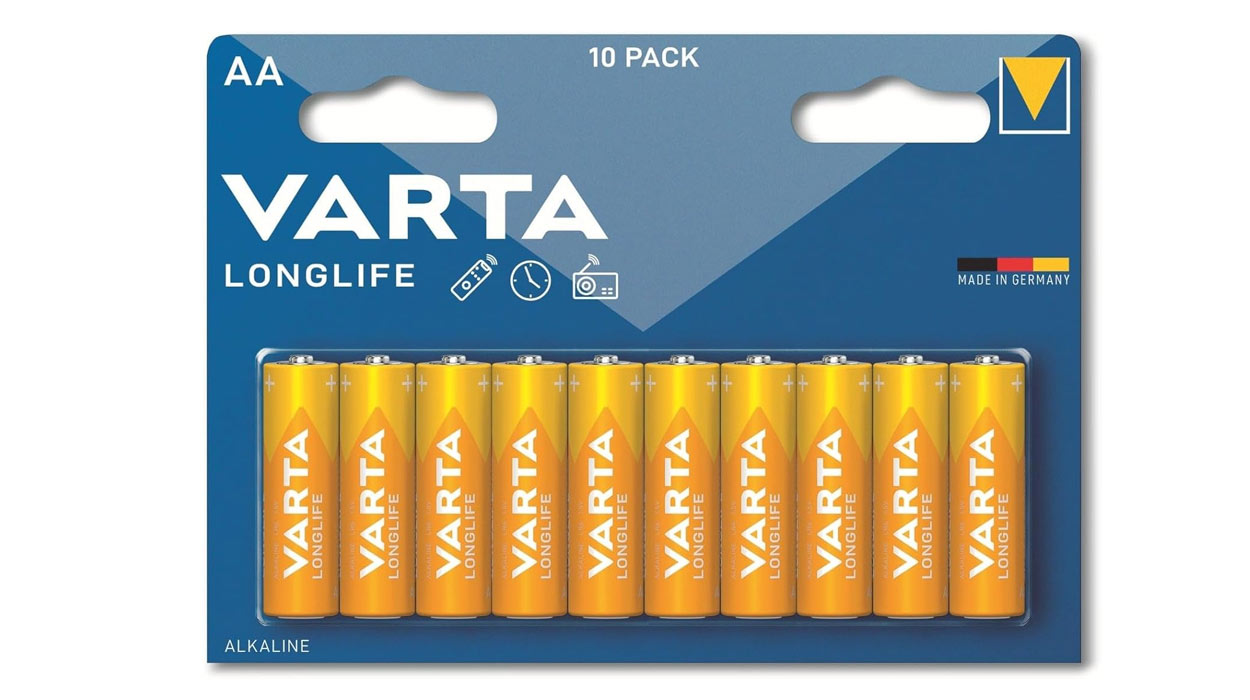 Chollo Pack x10 Pilas Varta Longlife Power AA especiales para aparatos alta demanda de energía por sólo 4€ (-18%)