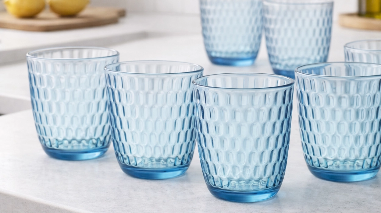 Renueva tu mesa con este juego de 12 vasos de cristal turquesa Bormioli Rocco por menos de 12€ ¡Salen a sólo 0,95€ cada uno!