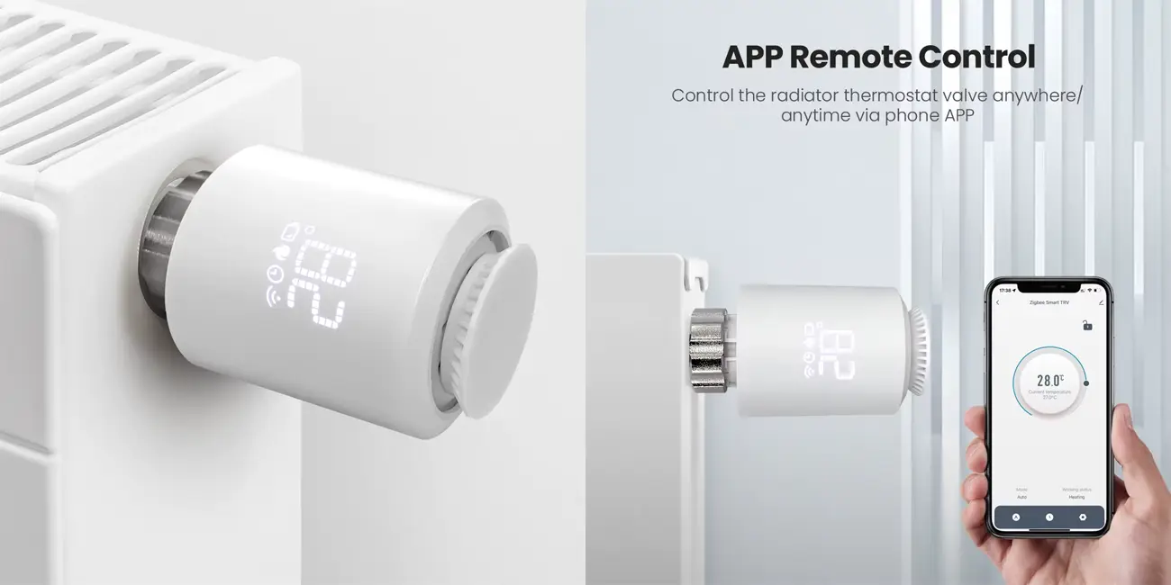 Chollo Termostato inteligente Ecobuy Well ME167 para radiador con Zigbee por sólo 14,74€ con cupón y envío gratis (-68%)