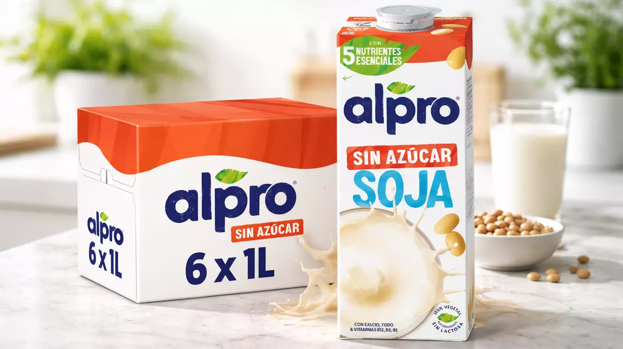Chollo Pack x6 Bebida vegetal de soja Alpro sin azúcar por sólo 7,78€ (-35%) ¡A 1,30€ cada una! (en supers 2€)