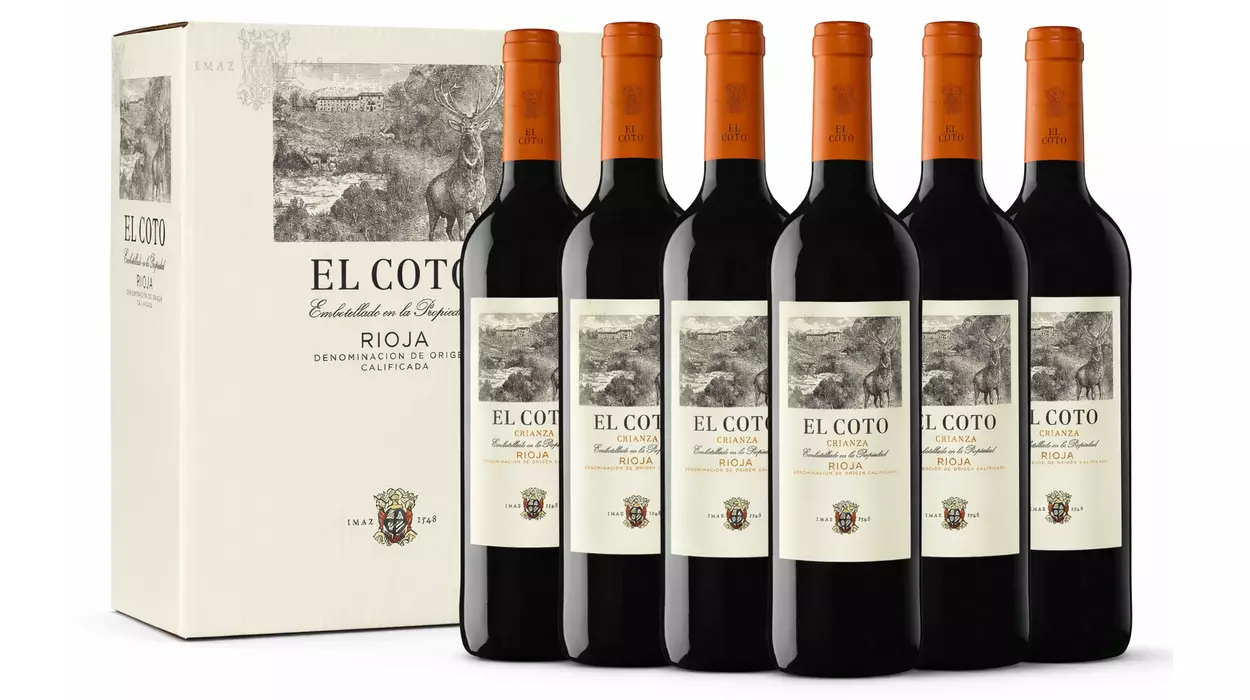 Chollo Pack x6 El Coto Crianza Vino Tinto DOC Rioja Tempranillo de 750 ml por sólo 19,49€ (50% de descuento)