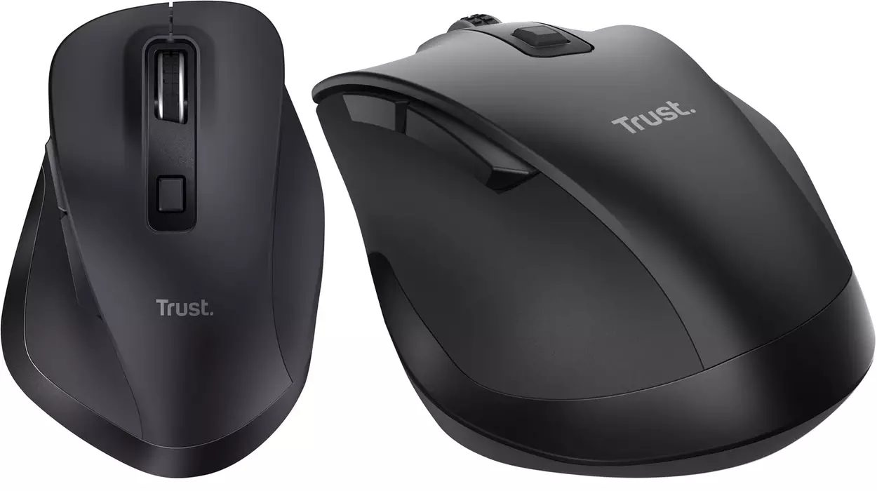 Chollo Trust Fyda Ratón Inalámbrico Bluetooth + 2.4GHz ergonómico por sólo 19,19€ (23% de descuento)