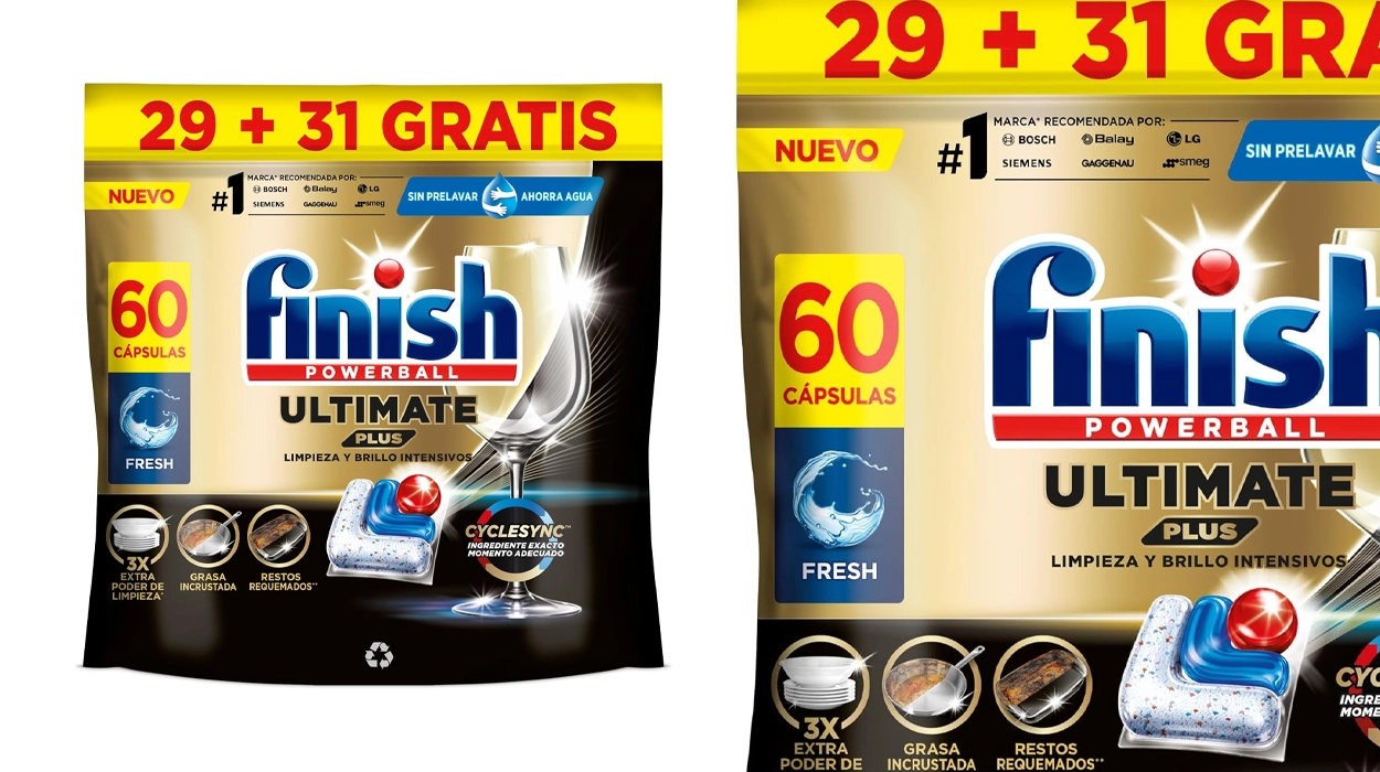 Chollazo Pack x60 Finish Powerball Ultimate Plus por sólo 10,81€ (-28%) ¡0,18€ cada una!