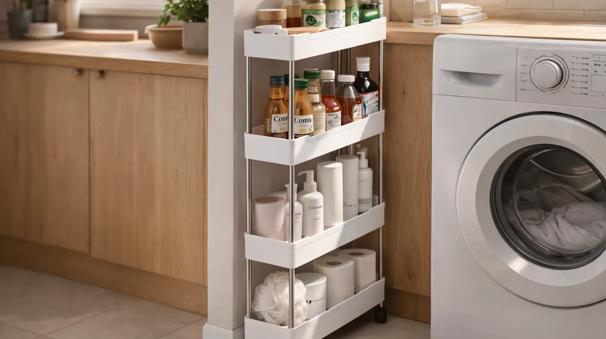 Chollo Estante de almacenamiento estrecho para cocina o baño por sólo 13,19€ con envío gratis (-66%)