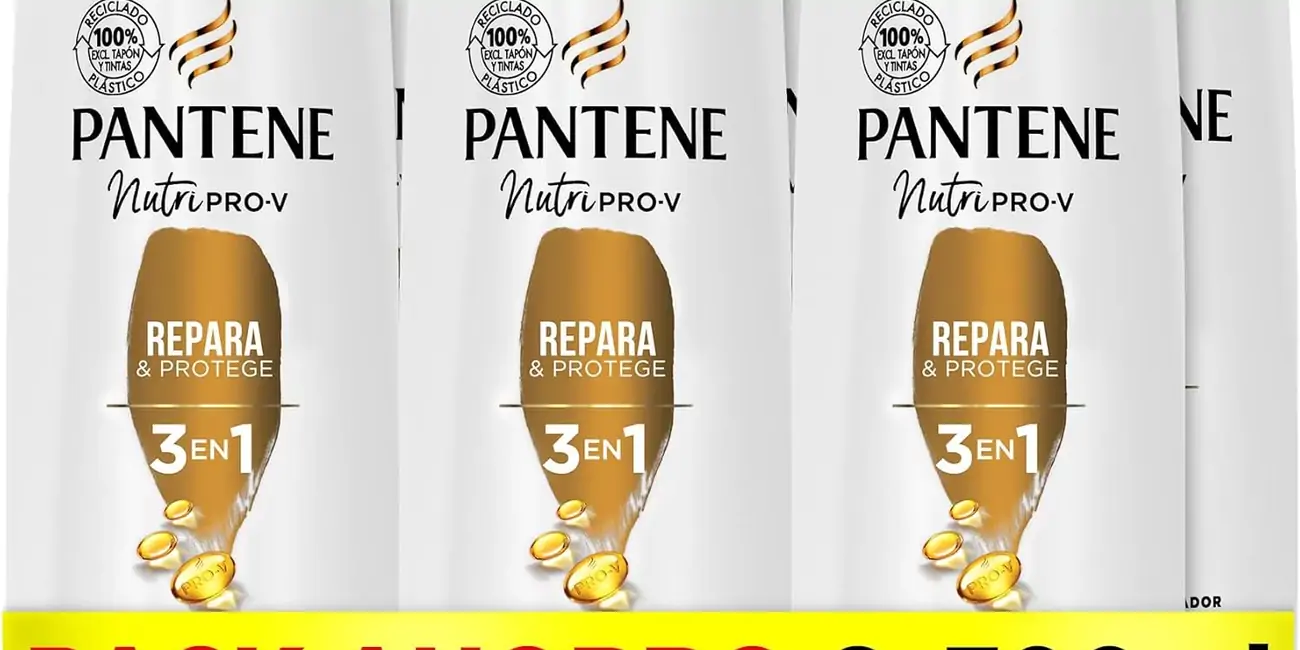 Chollo Pack x6 Champú Pantene Pro-V Repara y protege 3 en 1 de 300 ml por sólo 22,49€ (25% de descuento) ¡3,74€ cada uno!