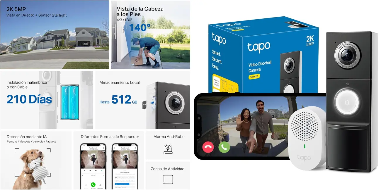 Chollo Timbre inteligente Tapo D235 con cámara 2K por sólo 89,99€ con envío gratis (-31%)