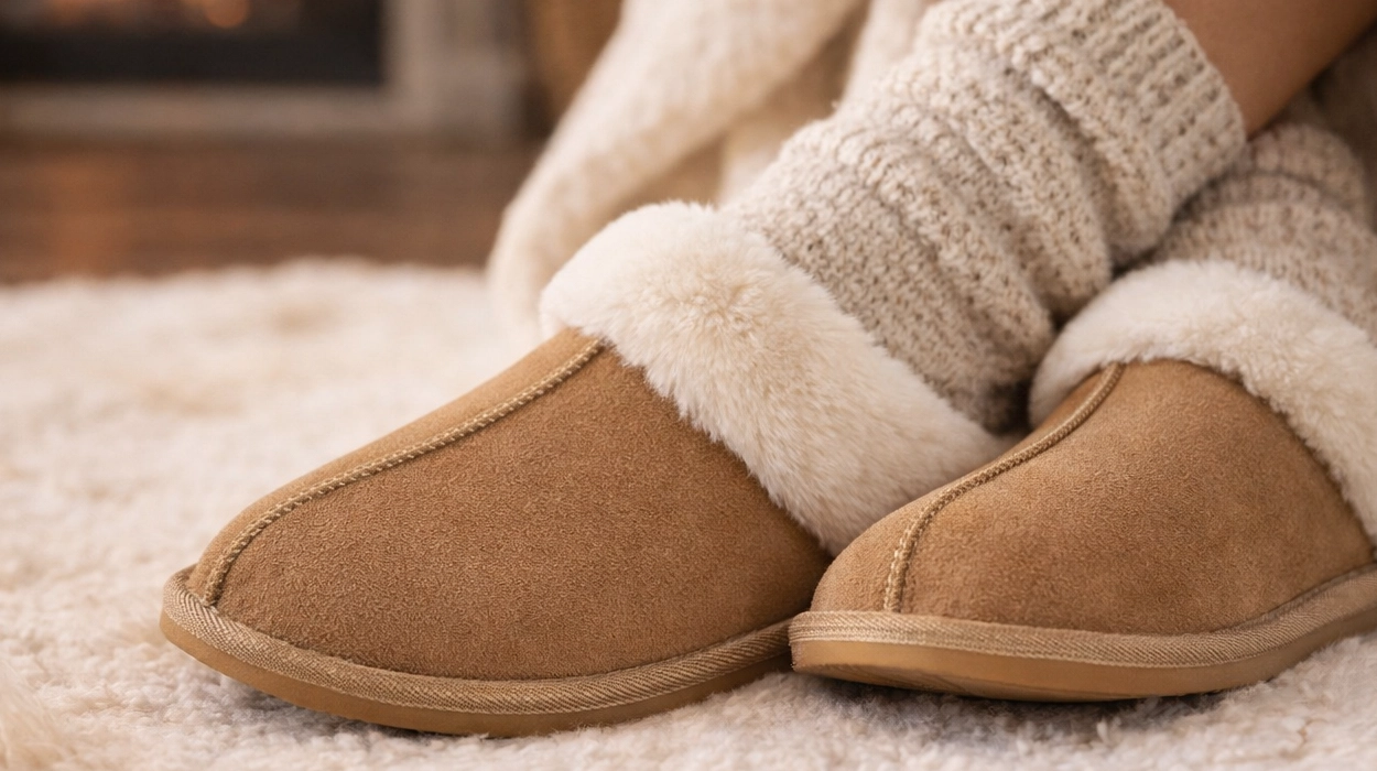Pies calentitos en casa con estas zapatillas abiertas Mishansha con forro de peluche para mujer por sólo 9,99€