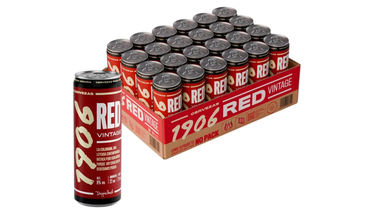 Chollo Pack x24 latas de cerveza 1906 Red Vintage de 330 ml por sólo 19,99€ (-28%) ¡0,83€ cada lata!