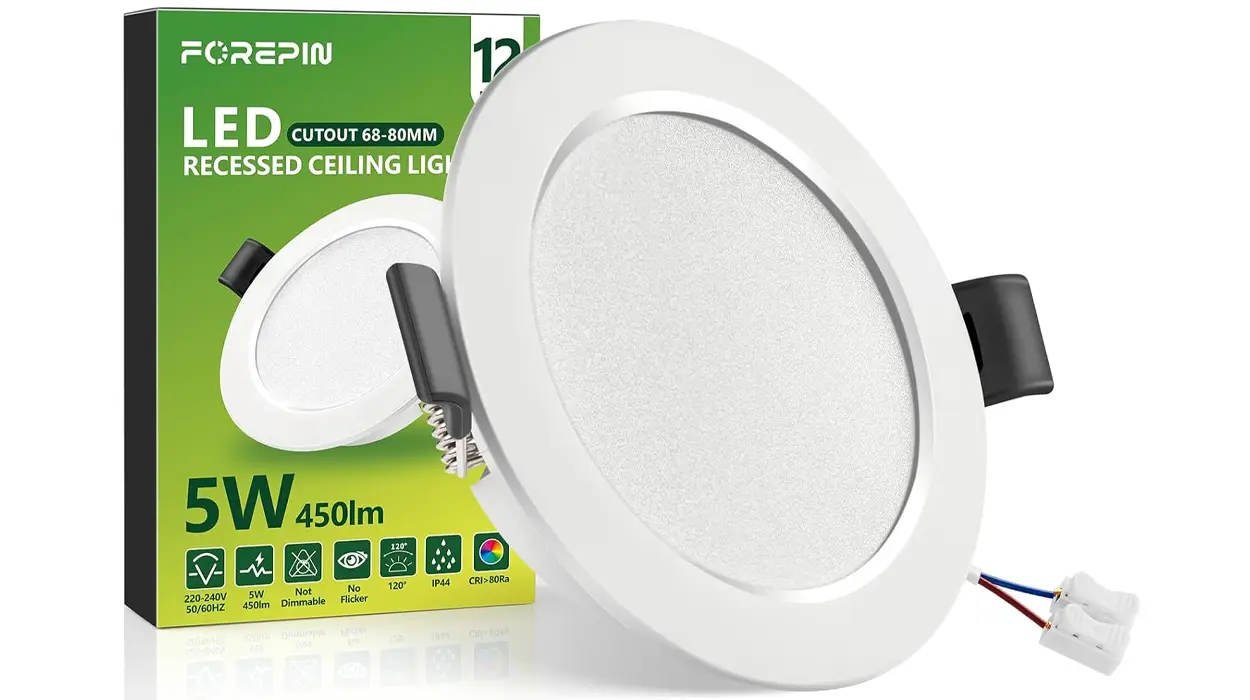 Chollo Pack x12 Downlight LED Forepin de techo empotrables de 5W y 450LM por sólo 26,39€ (-27%)