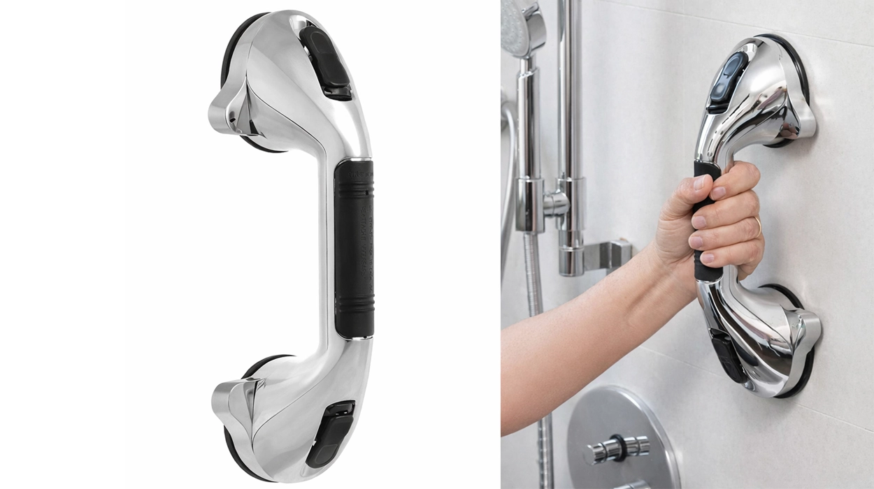 Mejora la estabilidad al entrar y salir de la ducha con este asa de seguridad con agarre antideslizante que se instala con ventosa y que hoy puedes comprar por menos de 9€