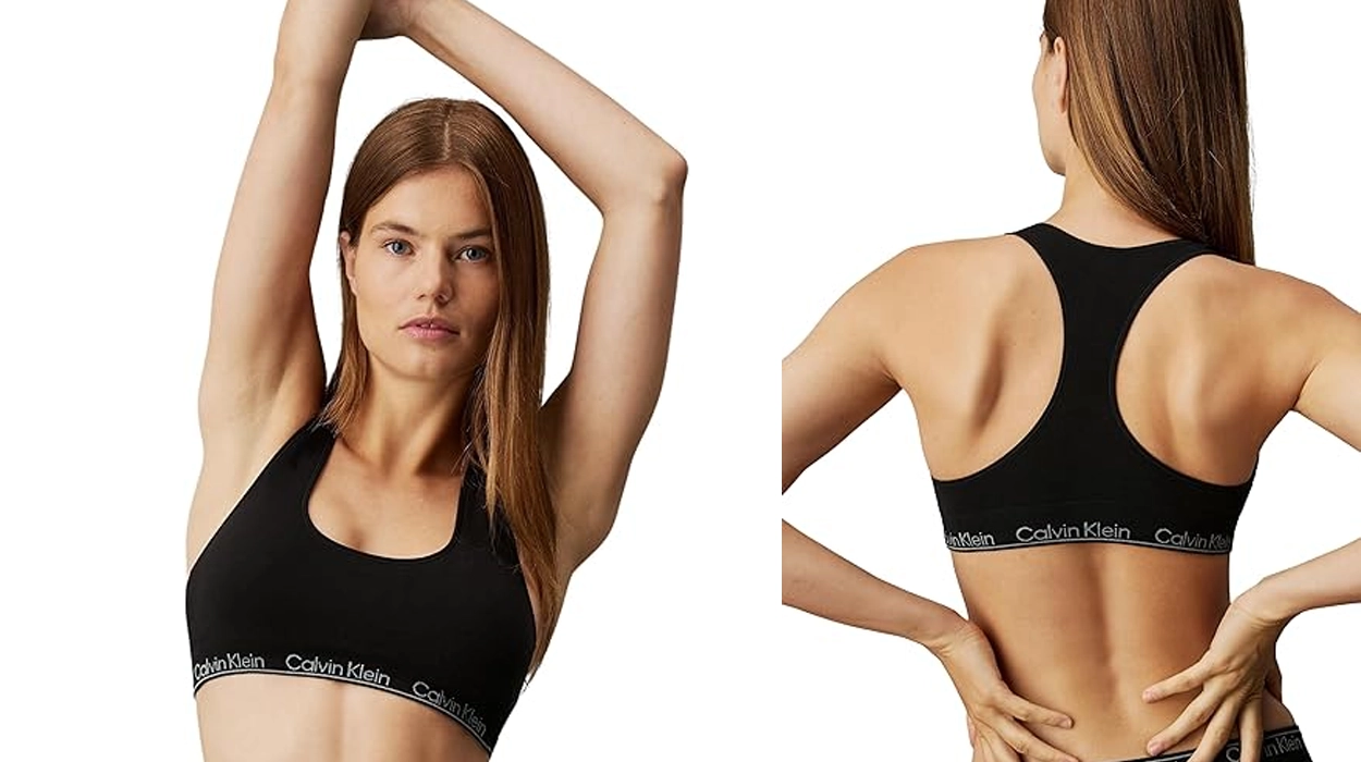 Confort total para diario con este sujetador Calvin Klein Racerback Bralette de estilo deportivo que hoy sólo cuesta 19€ ¡50% de descuento!