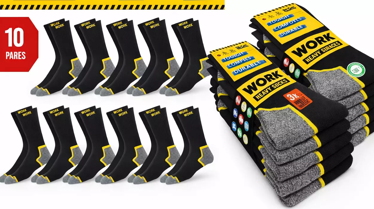 Chollo Pack x10 Pares de calcetines de trabajo Soxco Work para hombre por sólo 14,99€ (-25%)