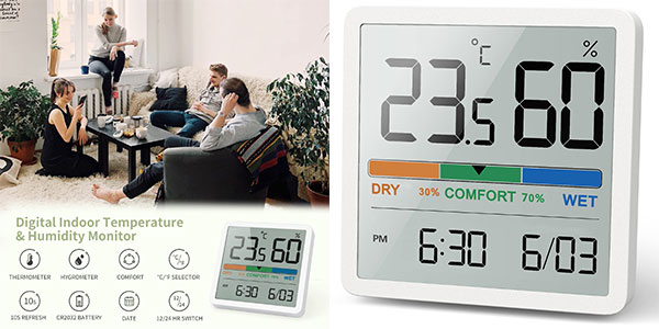 Chollo Termohigrómetro digital Noklead por sólo 11,69€ con cupón (-15%)