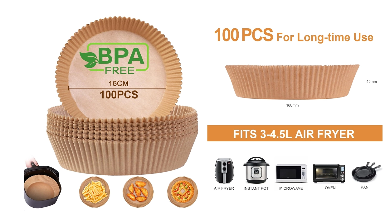 Chollo Pack x100 piezas de papel para freidora de aire de 16 cm por sólo 6,79€ (15% de descuento)