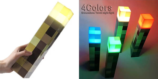 Chollo Lámpara LED tipo antorcha de Minecraft por sólo 6,64€ (-54%)