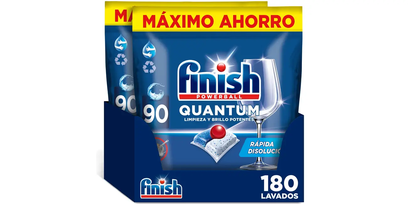 Llévate este pack de 180 Finish Quantum All in One Essential a sólo 0,14€ la dosis en AliExpress con cupón