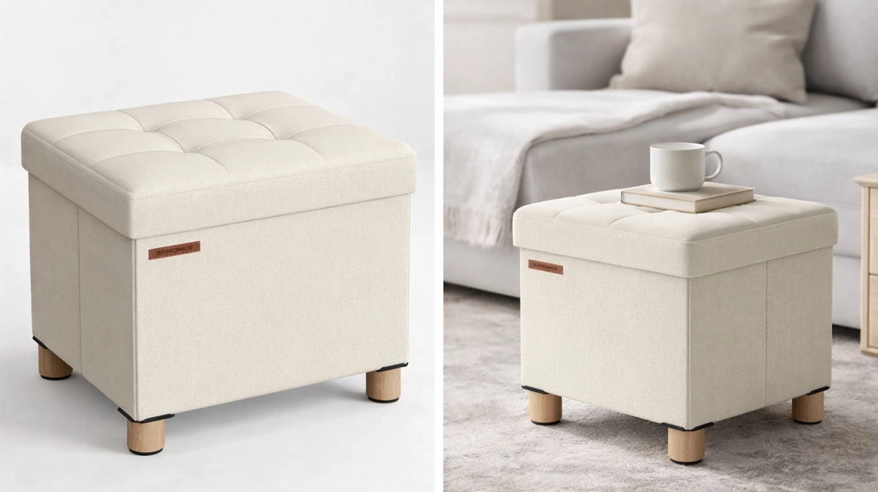 Este baúl puff de Songmics es una solución inteligente para casa: almacenamiento, asiento y decoración por menos de 24€