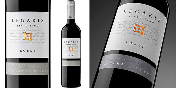 Chollo Vino tinto Legaris Roble con DO Ribera del Duero de 75 cl por sólo 6,09€ (-36%)
