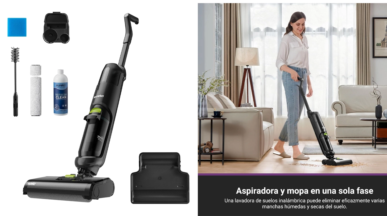 Limpieza ágil en seco y húmedo con este aspirador escoba inalámbrico Eureka NEW400 rebajado al 40% en Amazon