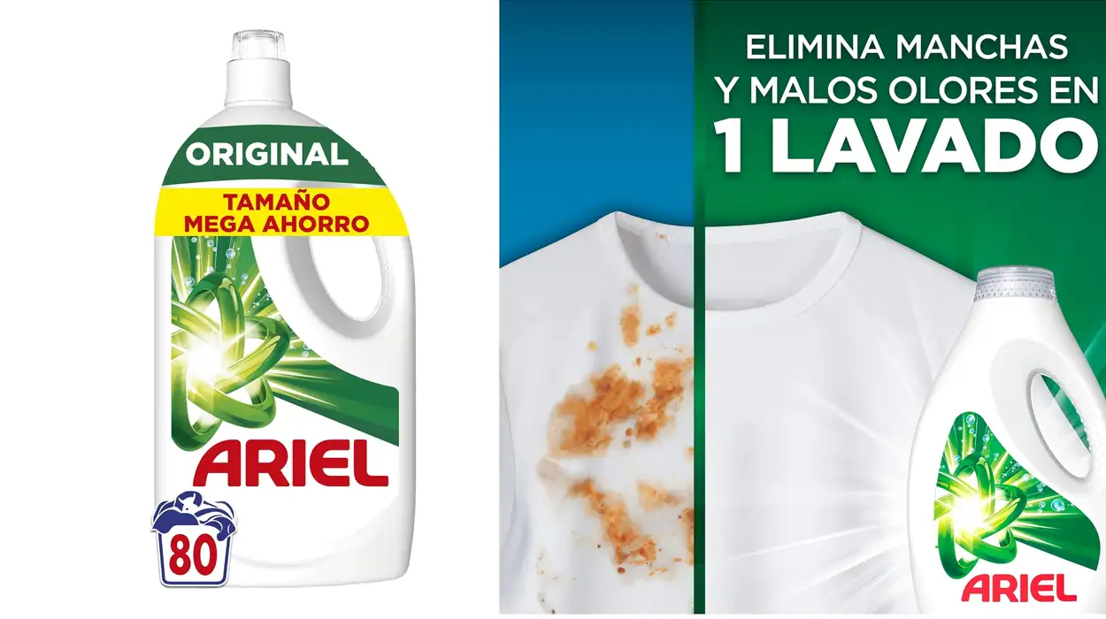 Chollo Ariel líquido 80 lavados por sólo 19,99€ (-23%)