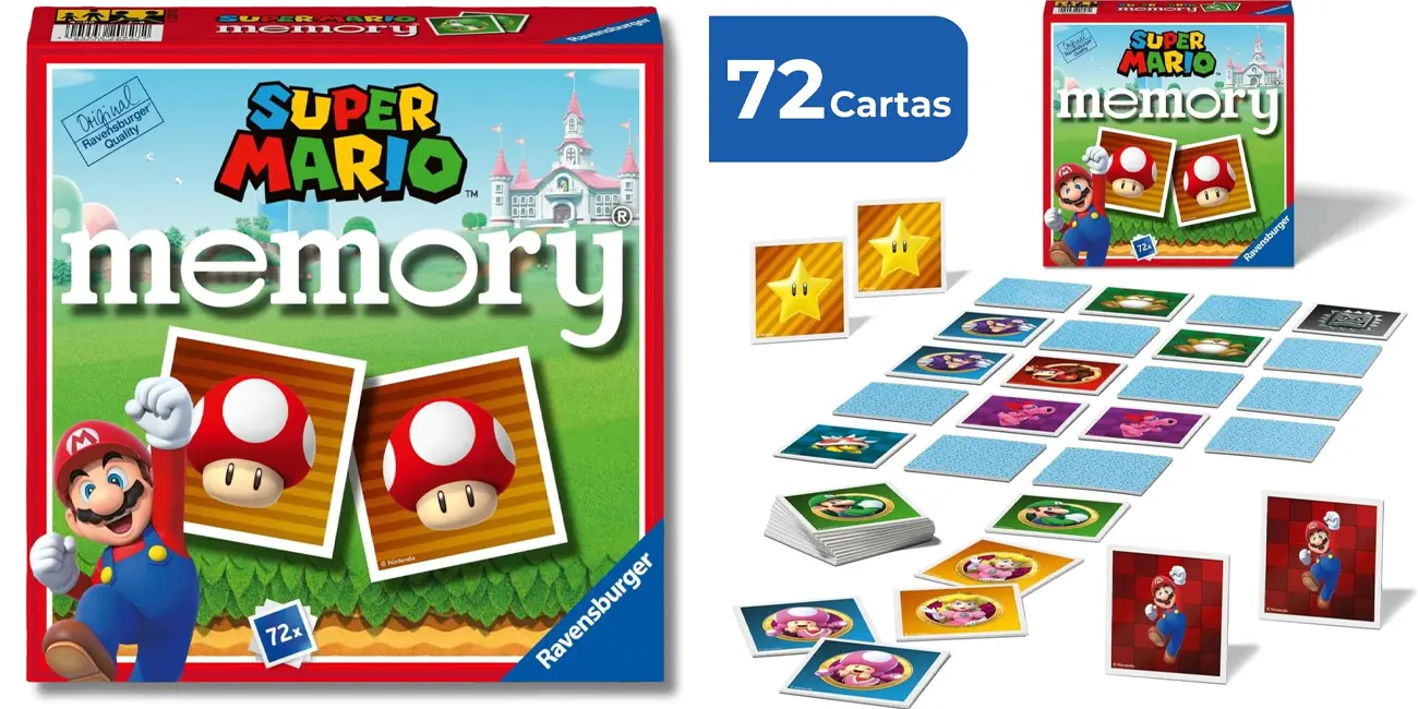 Chollo Juego de mesa Super Mario Memory con 72 cartas por sólo 6,99€ (-43%)