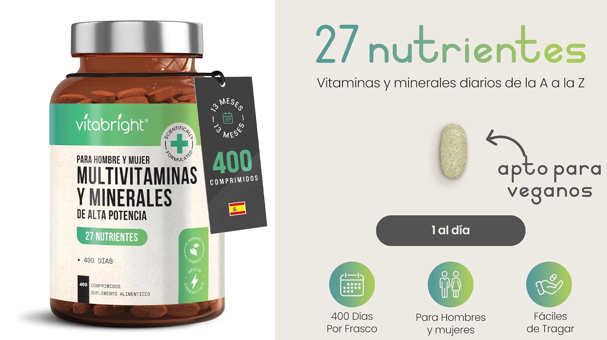 Chollo Multivitaminas Vitabright 400 tabletas por sólo 12,48€ (27% de descuento)