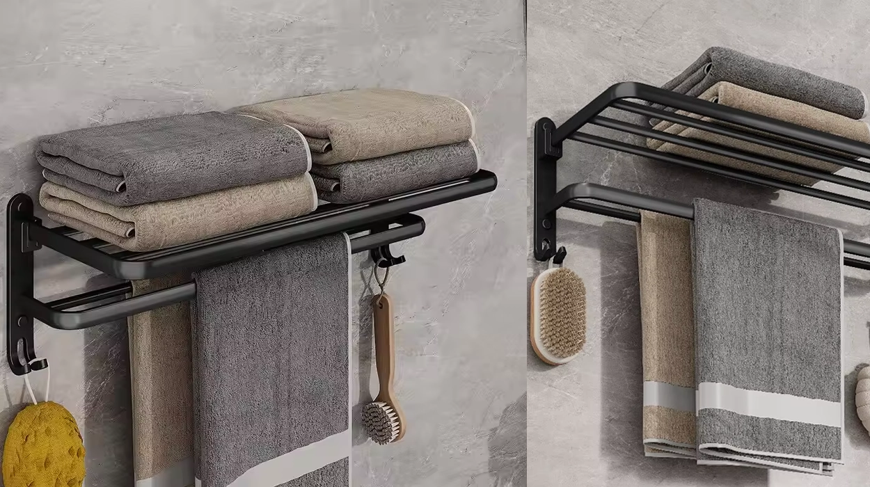 Organiza tus toallas y tenlas a mano con este soporte toallero de 2 niveles fabricado en aluminio que hoy cuesta menos de 7€ en AliExpress