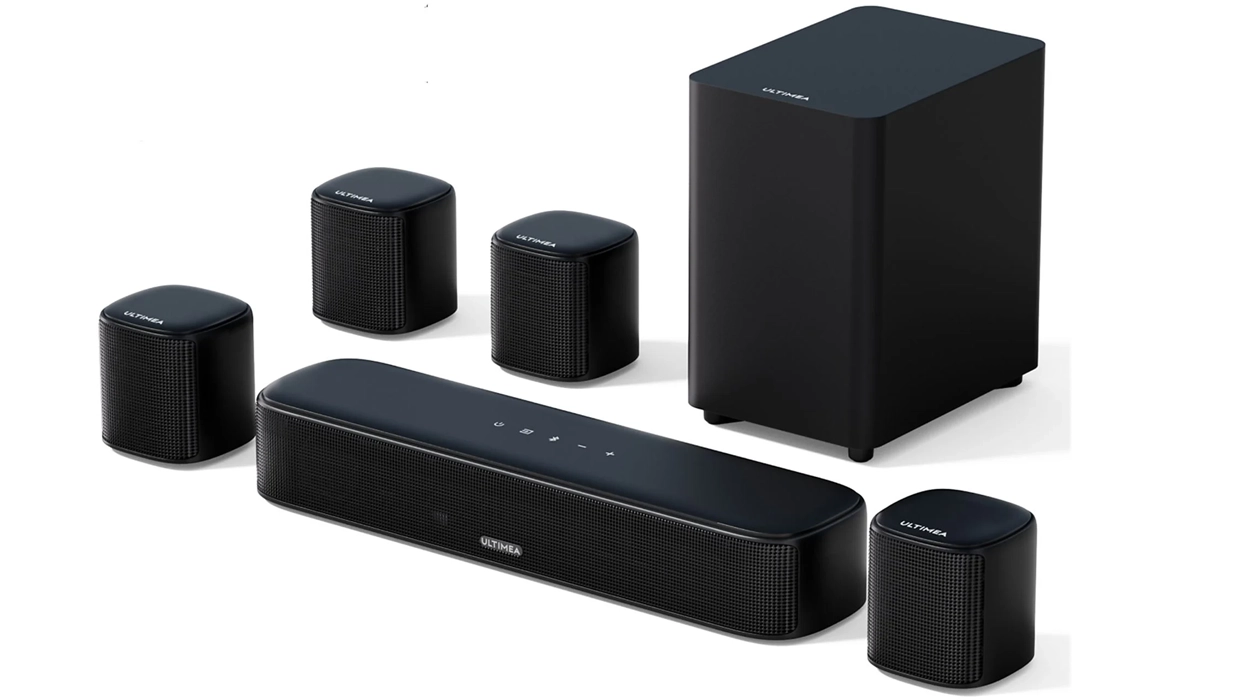 Chollo Barra de sonido de 7.1 canales Ultimea Aura A40 con subwoofer y 4 altavoces envolventes por sólo 119,89€ (68% de descuento)