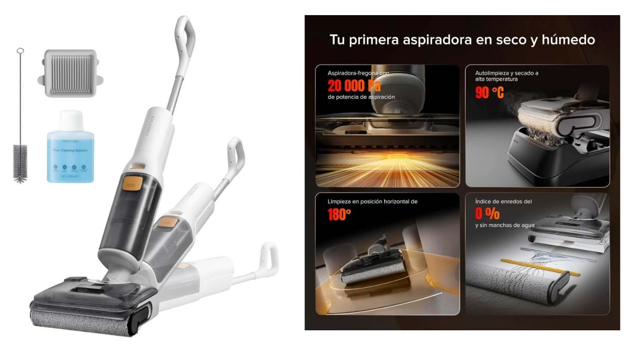 Chollo Aspirador escoba en seco y húmedo Roborock F25 GT con autolimpieza por sólo 199€ con envío gratis (-35%)