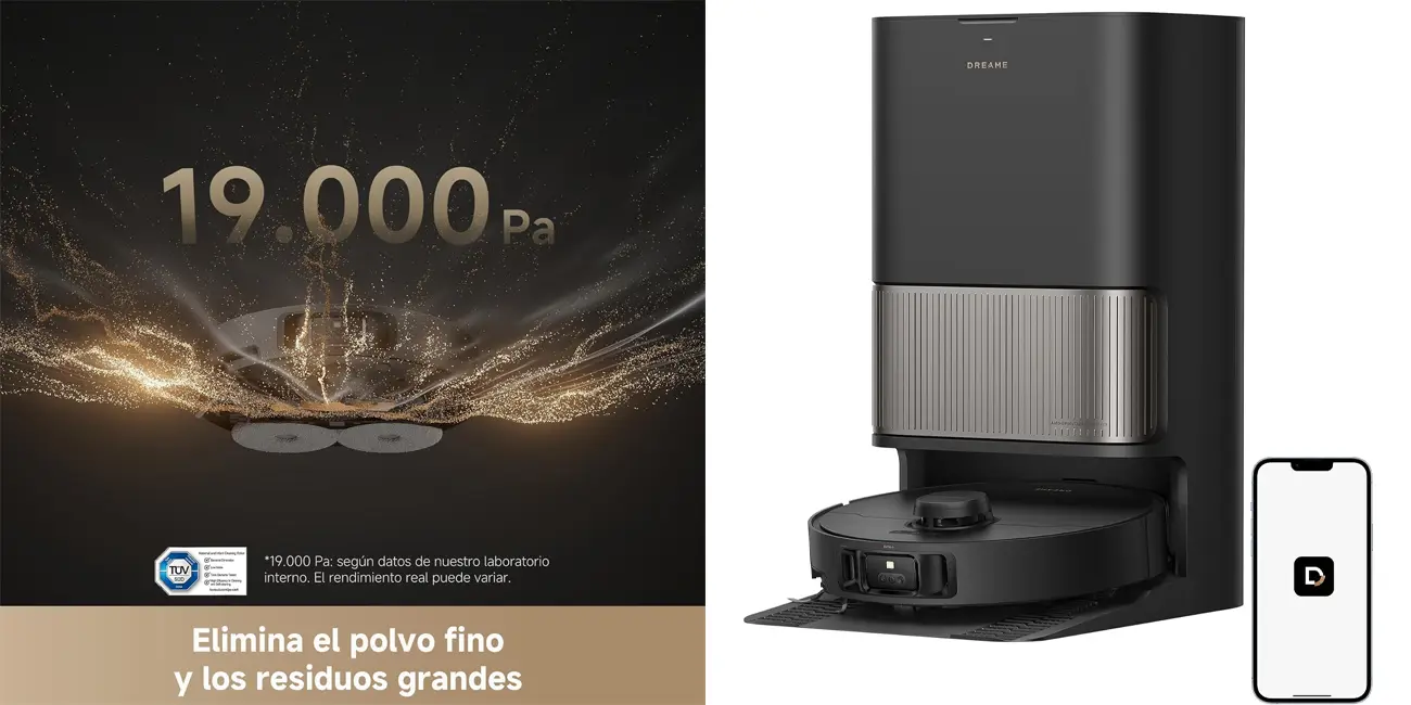 Chollo Robot aspirador DREAME L40s Pro Ultra con base de autovaciado por sólo 569€ con envío gratis (-37%)