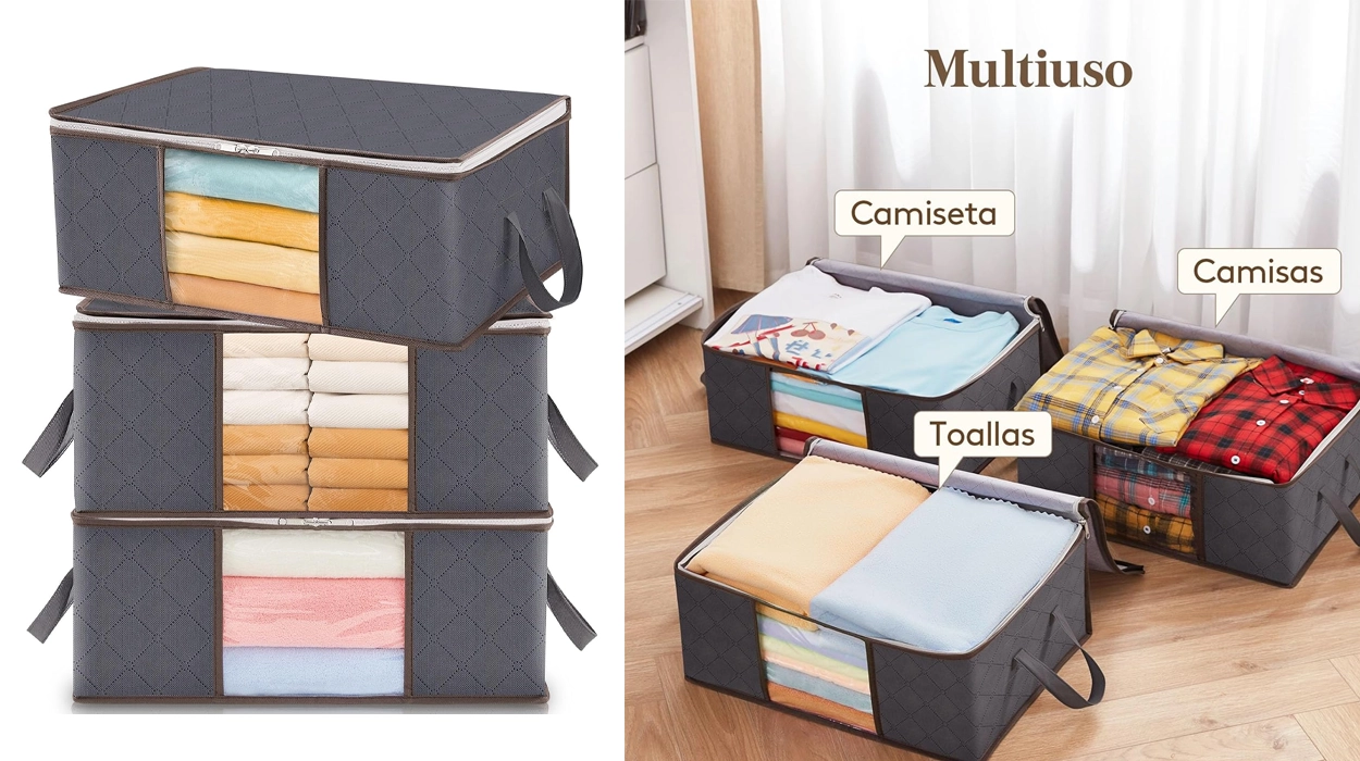 Estos organizadores de ropa Lifewit son perfectos para la temporada de cambio de armario y hoy te llevas el pack de 3 por menos de 10 euretes