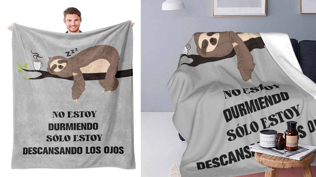 Si tus padres o abuelos suelen «descansar los ojos» en el sofá, esta divertida manta es una fantástica idea de regalo por sólo 10,99€