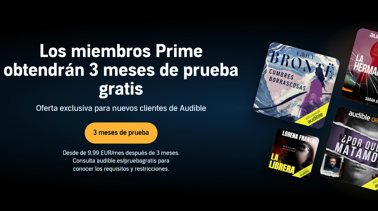 3 meses GRATIS de Audible de Amazon con Prime