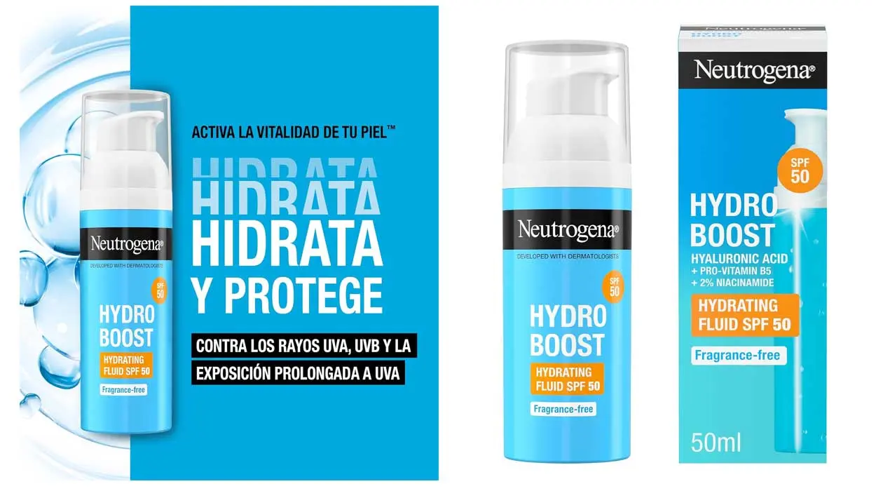 Chollo Fluido hidratante Neutrogena Hydro Boost SPF 50 por sólo 11,47€ con cupón (-51%)