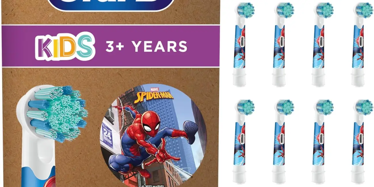 Chollo Pack x8 Recambios Oral-B Kids originales con dibujos de Spider-Man por sólo 24,99€ (32% de descuento)